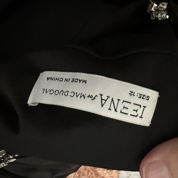 Ieena for Mac Duggal CHARMEUSE RHINESTONE STRAP TRUMPET GOWN Size 12 NWT - Picture 7 of 8